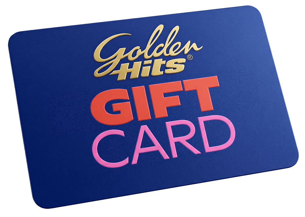 Gift-card Golden Hits presentkort, perfekt för musikälskare och givare av unika musikupplevelser.