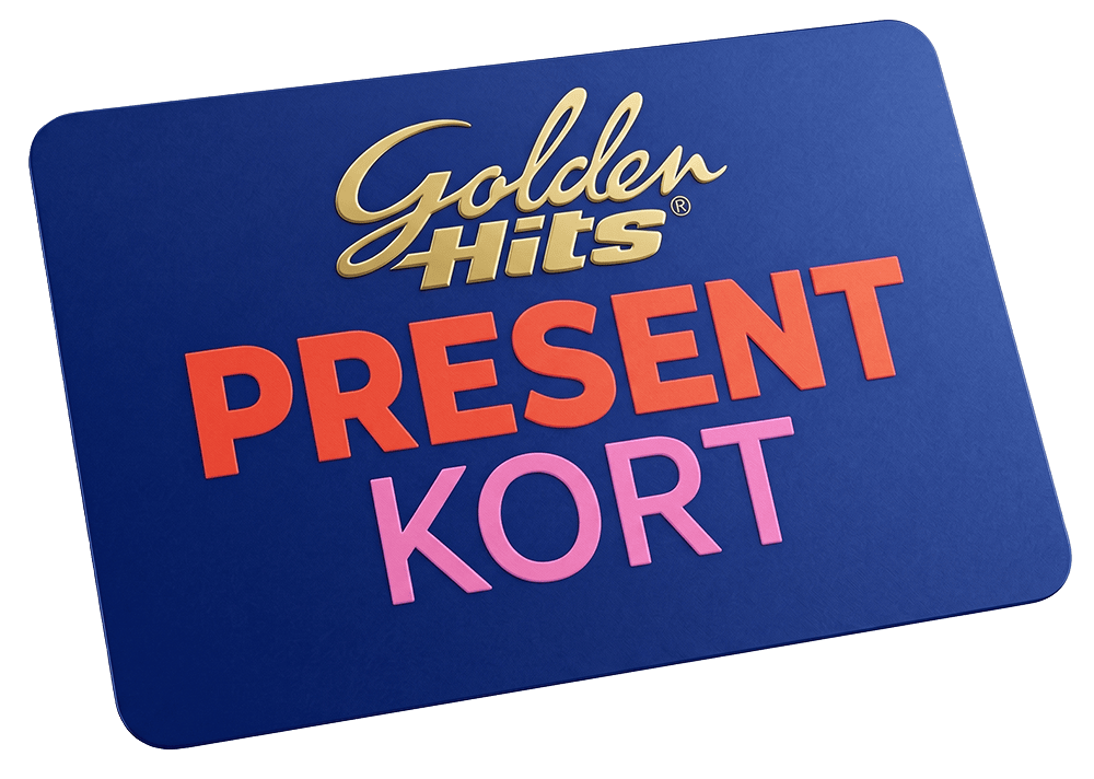 Golden Hits presentkort, perfekt för musikälskare, med högkvalitativ design och användarvänligh.